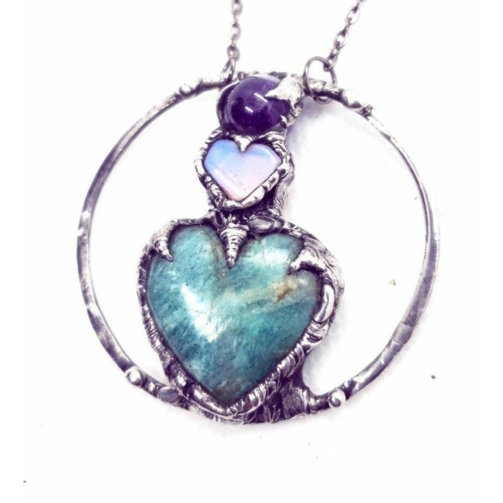 Heart cosplay crystal necklace